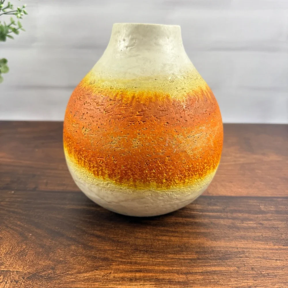 Marcello Fantoni Italian Pottery Vase Signed Fantoni Italy MCM